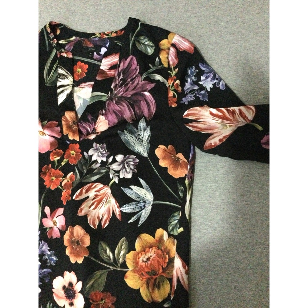 J Crew sz M blouse top multicolor floral polyester - Picture 3 of 11